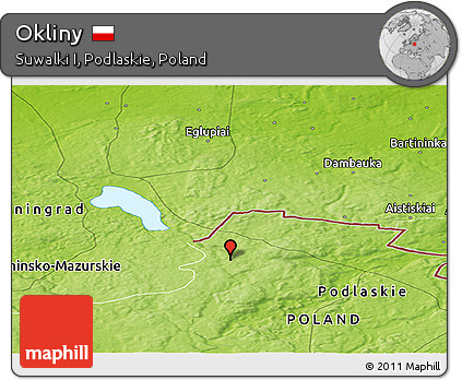 Physical Panoramic Map of Okliny