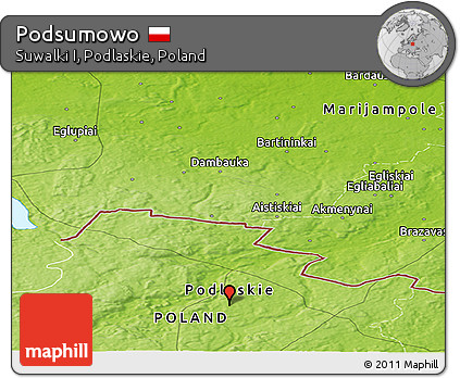 Physical Panoramic Map of Podsumowo