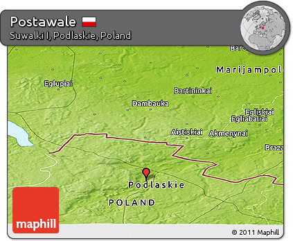 Physical Panoramic Map of Postawale