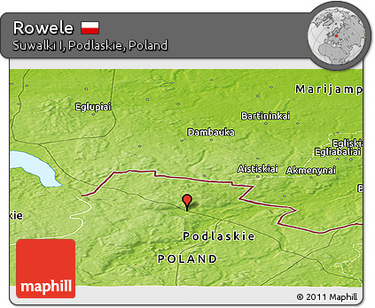 Physical Panoramic Map of Rowele