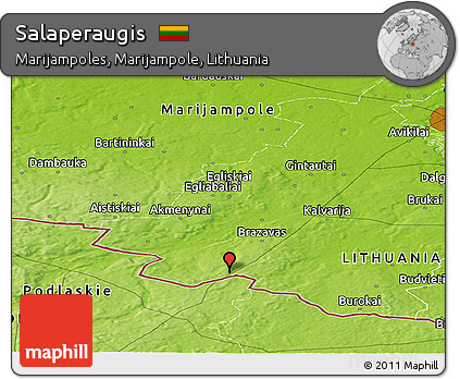 Physical Panoramic Map of Salaperaugis