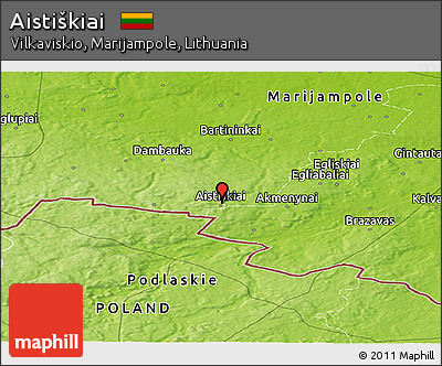 Physical Panoramic Map of Aistiškiai