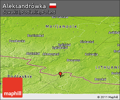 Physical Panoramic Map of Aleksandrówka
