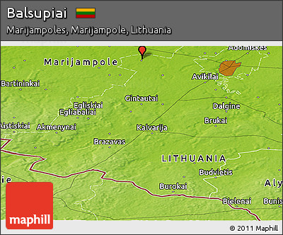 Physical Panoramic Map of Balsupiai