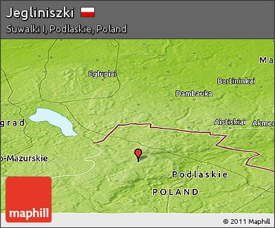 Physical Panoramic Map of Jegliniszki
