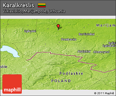 Physical Panoramic Map of Karalkrėslis