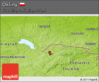 Physical Panoramic Map of Okliny