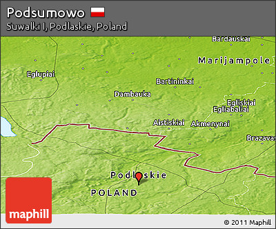 Physical Panoramic Map of Podsumowo