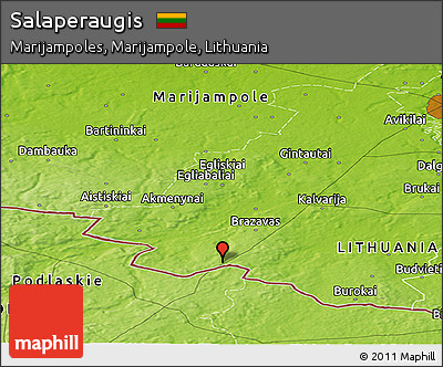 Physical Panoramic Map of Salaperaugis
