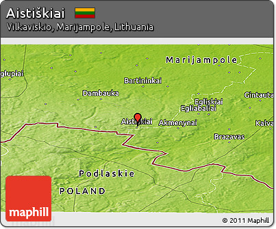 Physical Panoramic Map of Aistiškiai