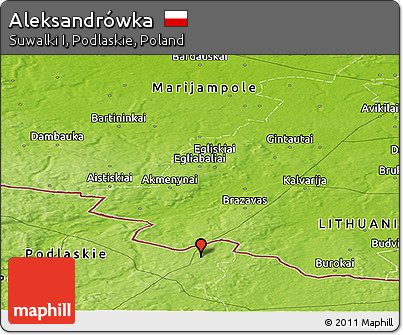 Physical Panoramic Map of Aleksandrówka