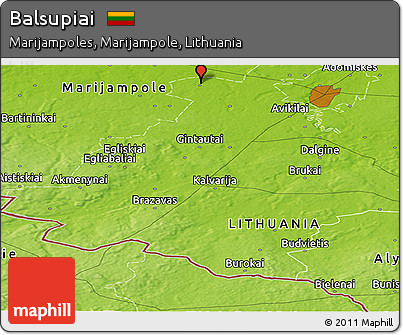 Physical Panoramic Map of Balsupiai