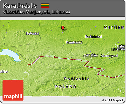 Physical Panoramic Map of Karalkrėslis