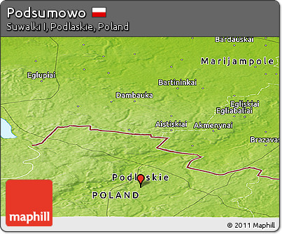 Physical Panoramic Map of Podsumowo