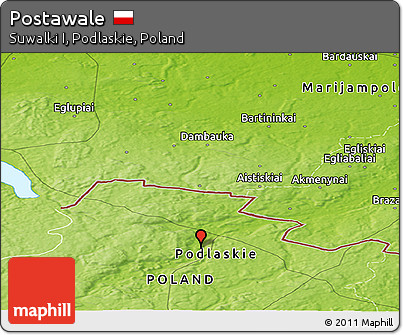 Physical Panoramic Map of Postawale