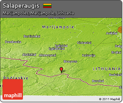 Physical Panoramic Map of Salaperaugis