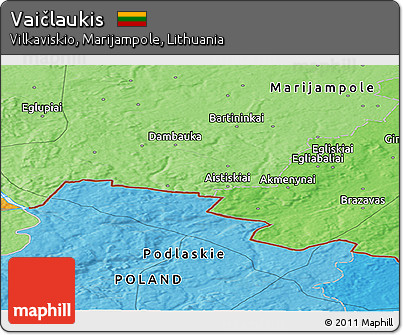 Political Panoramic Map of Vaičlaukis
