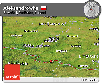 Satellite Panoramic Map of Aleksandrówka
