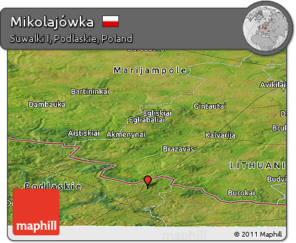 Satellite Panoramic Map of Mikolajówka