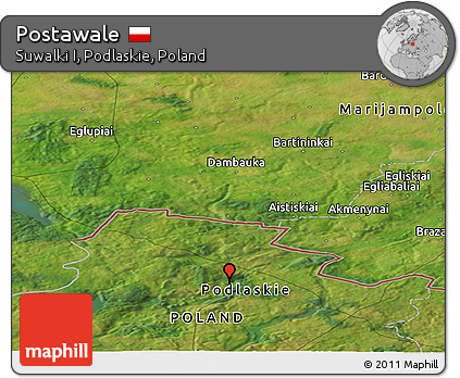 Satellite Panoramic Map of Postawale
