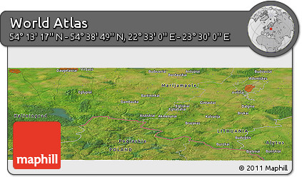 Satellite Panoramic Map of the Area around 54° 26' 3" N, 23° 1' 29" E