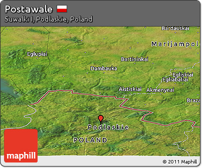 Satellite Panoramic Map of Postawale