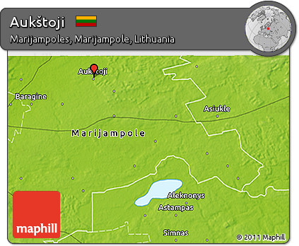 Physical 3D Map of Aukštoji
