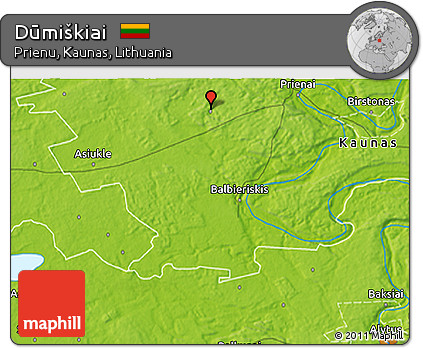 Physical 3D Map of Dūmiškiai