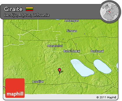Physical 3D Map of Giraitė