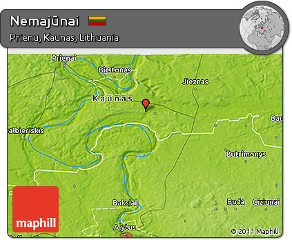 Physical 3D Map of Nemajūnai