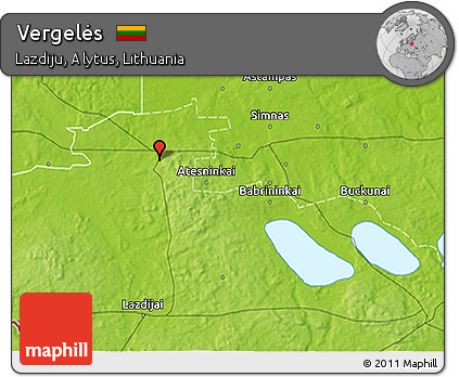 Physical 3D Map of Vergelės