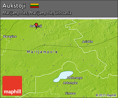 Physical 3D Map of Aukštoji