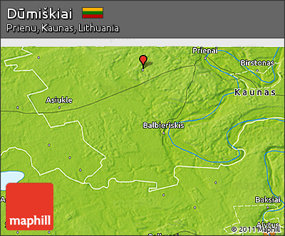 Physical 3D Map of Dūmiškiai