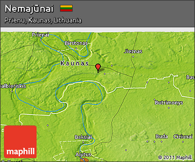 Physical 3D Map of Nemajūnai