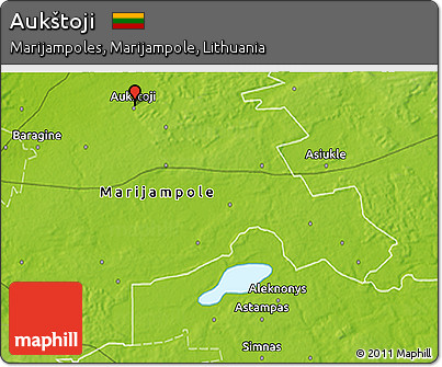 Physical 3D Map of Aukštoji