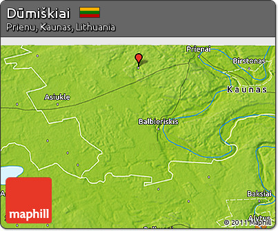 Physical 3D Map of Dūmiškiai