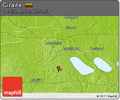 Physical 3D Map of Giraitė