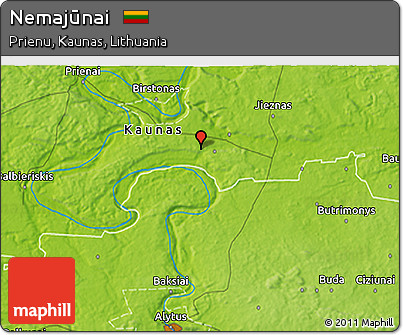 Physical 3D Map of Nemajūnai