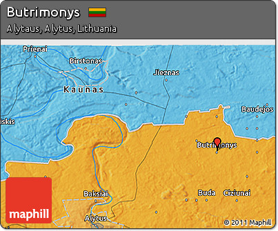 Political 3D Map of Butrimonys