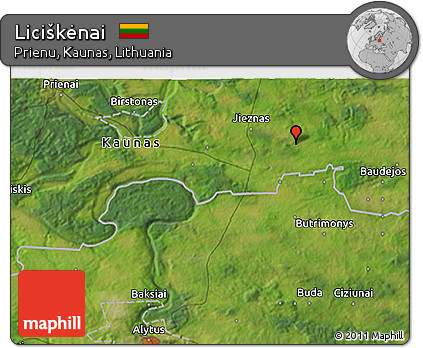 Satellite 3D Map of Liciškėnai