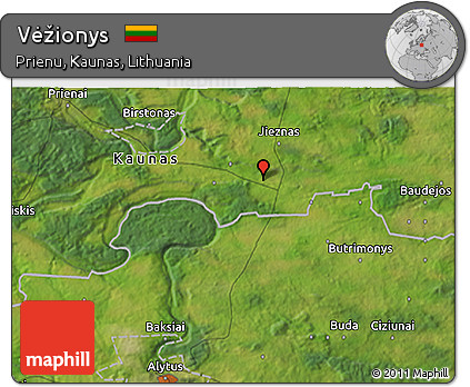 Satellite 3D Map of Vėžionys