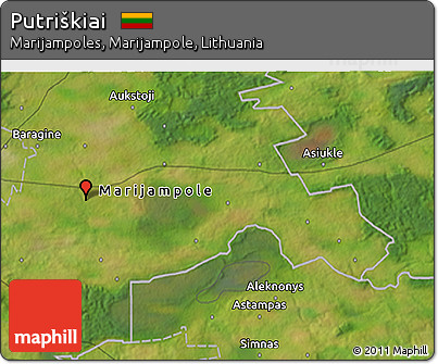Satellite 3D Map of Putriškiai