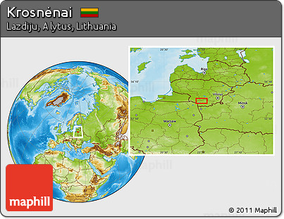 Physical Location Map of Krosnėnai