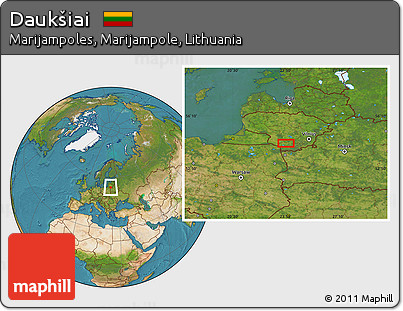Satellite Location Map of Daukšiai