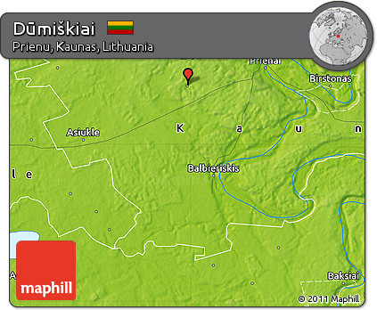 Physical Map of Dūmiškiai