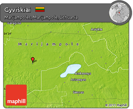 Physical Map of Gyviškiai
