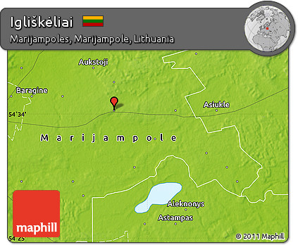 Physical Map of Igliškėliai
