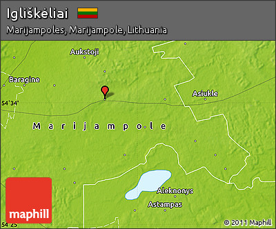 Physical Map of Igliškėliai