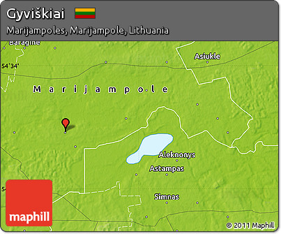 Physical Map of Gyviškiai