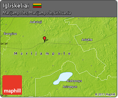 Physical Map of Igliškėliai